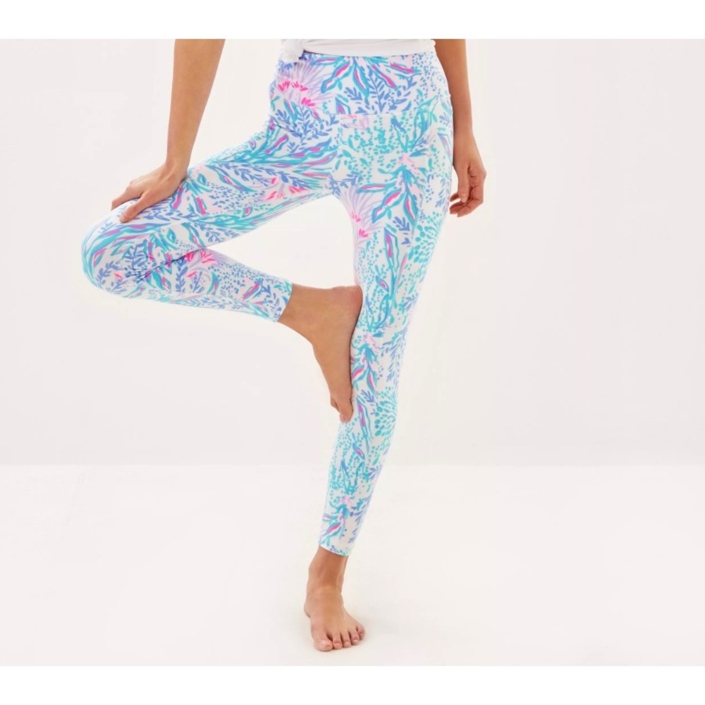 Lilly Pulitzer Luxletic High Rise Weekender Leggings Floral Pockets XXL resort y